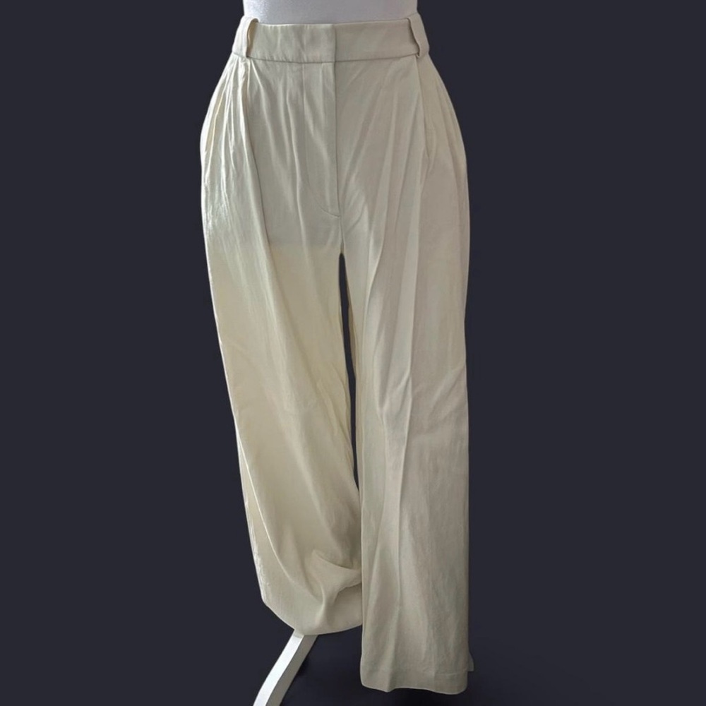 Cream Pleated Trousers